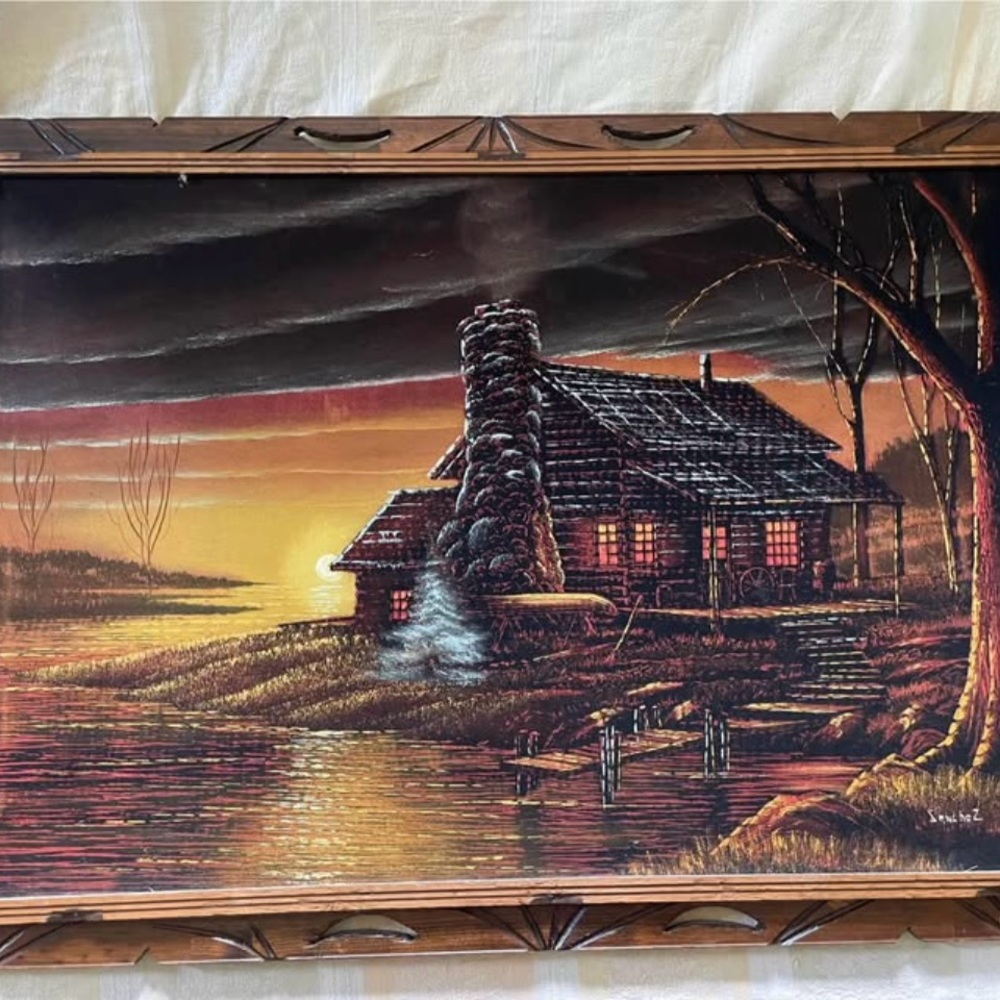 Mexican River 28 X 40 felt painting